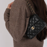 Rare Chanel 2005 Caviar Mini Square Flap Bag 24K GP