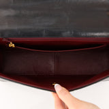 Chanel 2000s Black Lambskin Chevron Top Handle Flap 24K GP