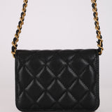 Chanel 2022 Caviar Twist Your Buttons Cardholder on Chain