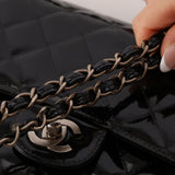 Chanel 2012 Patent Medium Classic Double Flap Matte SHW