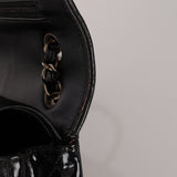 Chanel 2012 Patent Medium Classic Double Flap Matte SHW