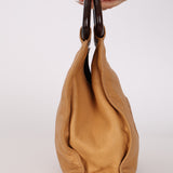 Chanel 2003 Beige Calfskin Wood Top Handle Bag