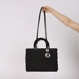 Christian Dior 2000 Denim Cannage Medium Lady Dior