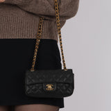 Ultra-Rare Chanel 2002 Soft Caviar East West Mini Flap Bag 24K GP