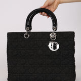 Christian Dior 2000 Denim Cannage Medium Lady Dior