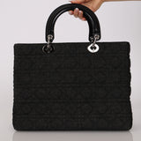 Christian Dior 2000 Denim Cannage Medium Lady Dior