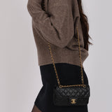 Ultra-Rare Chanel 2002 Soft Caviar East West Mini Flap Bag 24K GP