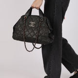 Chanel 2011 Stone Grey In The Mix Bowling Bag