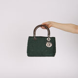 Christian Dior 2000 Deep Green Nylon Medium Lady Dior