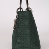 Christian Dior 2000 Deep Green Nylon Medium Lady Dior