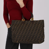 Fendi Zucca Large Twin Tote GHW