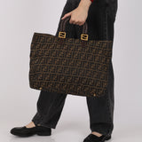 Fendi Zucca Large Twin Tote GHW