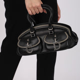 Dior 2005 Black Leather Detective Satchel Bag