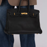 Hermes 2003 Noir Togo Birkin 35 Retourne GHW