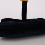 Dior 2020 Deep Navy Velvet Crystal Embellished Mini Saddle