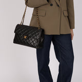 Rare Chanel 1996 Lambskin Medium Double Sided Single Flap Bag 24K GP