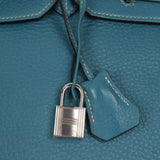 Hermès 2007 Bleu Jean Clemence Birkin 35 Retourne PHW