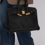 Hermes 2003 Noir Togo Birkin 35 Retourne GHW