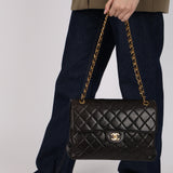 Rare Chanel 1996 Lambskin Medium Double Sided Single Flap Bag 24K GP