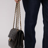 Rare Chanel 1996 Lambskin Medium Double Sided Single Flap Bag 24K GP