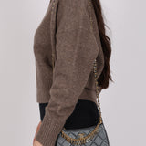 Chanel 2021 Metallic Logo Charms Quilted Pochette