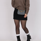 Chanel 2021 Metallic Logo Charms Quilted Pochette