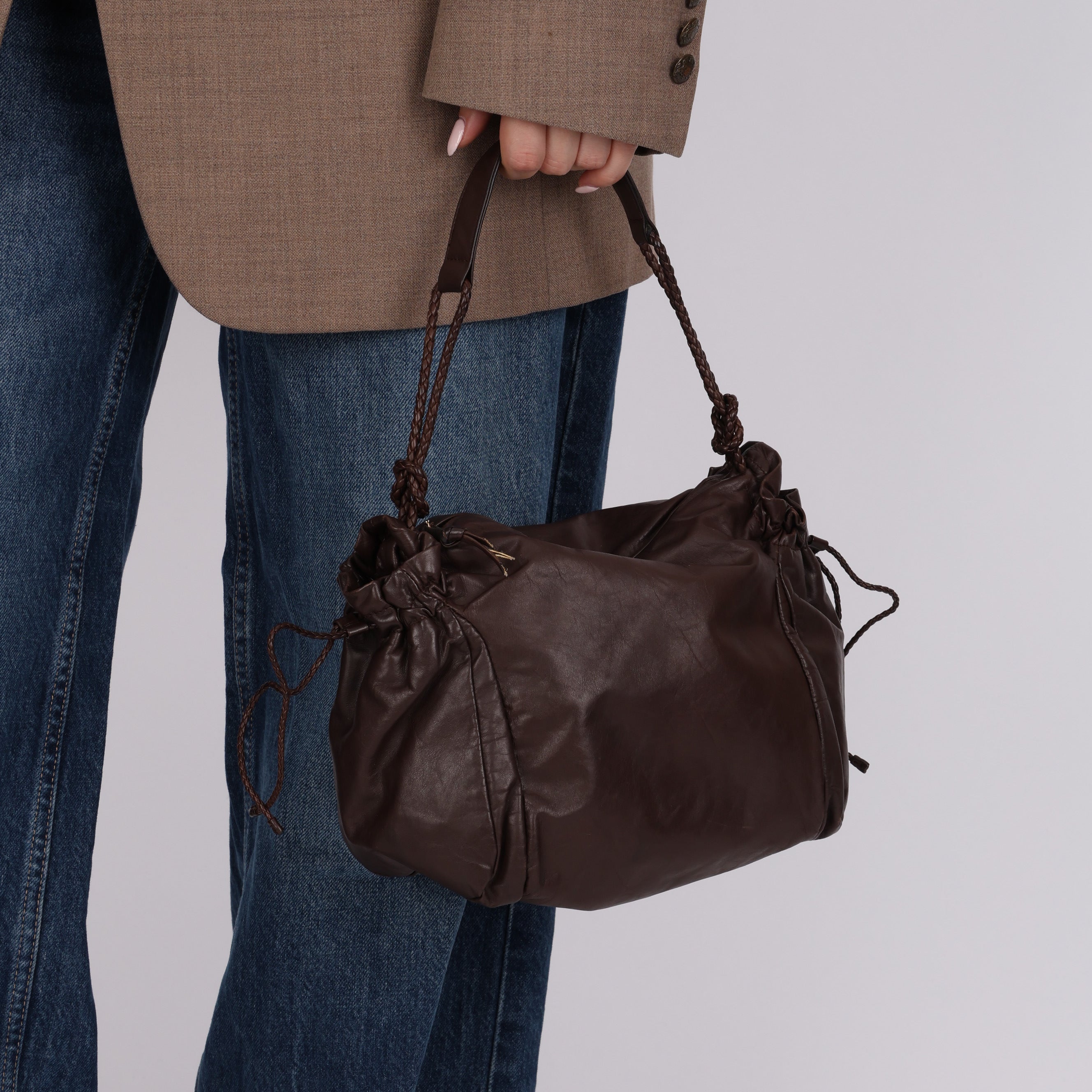 Bottega Veneta Lambskin Fiore Bucket Bag