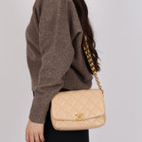 Chanel 2020 Beige CC Quilted Bijoux Coin Flap Bag