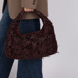 Rare Bottega Veneta Intrecciato Velvet Distressed Medium Hobo