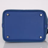 Hermès 2022 Bleu Royal Toile and Swift Cargo Picotin 18 PHW