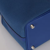 Hermès 2022 Bleu Royal Toile and Swift Cargo Picotin 18 PHW