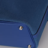 Hermès 2022 Bleu Royal Toile and Swift Cargo Picotin 18 PHW