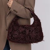 Rare Bottega Veneta Intrecciato Velvet Distressed Medium Hobo