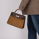 Limited Edition Hermès 2007 Ebene Vautour Evercalf and Blond Troika Kelly 32 PHW