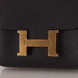 Hermès 2025 Rouge Sellier Epsom Slim Constance Wallet with Rose Confetti Evercolor Zip Case GHW