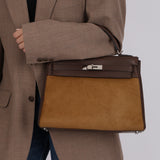 Limited Edition Hermès 2007 Ebene Vautour Evercalf and Blond Troika Kelly 32 PHW