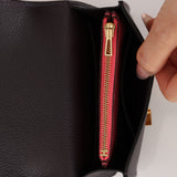 Hermès 2025 Rouge Sellier Epsom Slim Constance Wallet with Rose Confetti Evercolor Zip Case GHW
