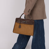 Limited Edition Hermès 2007 Ebene Vautour Evercalf and Blond Troika Kelly 32 PHW