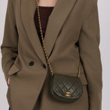 Chanel 2023 Khaki Mini Mail Clutch on Chain AGHW