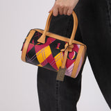 Christian Dior 2004 Multicolor Argyle Round Boston
