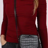 Celine Croc Embossed Mini Camera Crossbody Bag