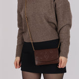 Chanel 1996 Chocolate Caviar Timless Wallet on Chain 24K GP