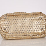 Prada Gold Metallic Calfskin Studded Drawstring Bucket Bag