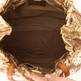 Prada Gold Metallic Calfskin Studded Drawstring Bucket Bag