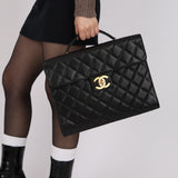 Chanel 1995 Caviar Black Briefcase 24K GP