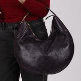 Gucci Chocolate Horsebit Embossed Calfskin Glam Hobo