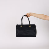 Yves Saint Laurent Navy Nylon Cassandra Logo Boston Bag
