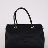 Yves Saint Laurent Navy Nylon Cassandra Logo Boston Bag