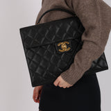Chanel 1995 Caviar Black Briefcase 24K GP