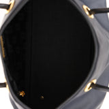 Yves Saint Laurent Navy Nylon Cassandra Logo Boston Bag